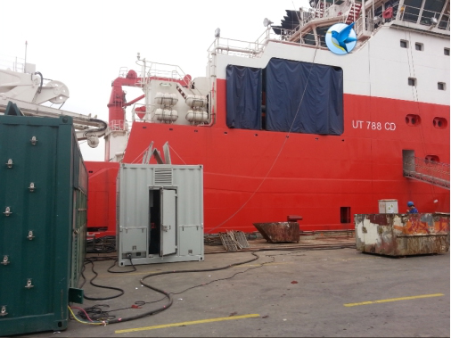 武船重工(啟東)有限公司 8000KW/AC690V/3P船用電站負載測試 武船重工(啟東)有限公司 8000KW/AC690V/3P船用電站負載測試